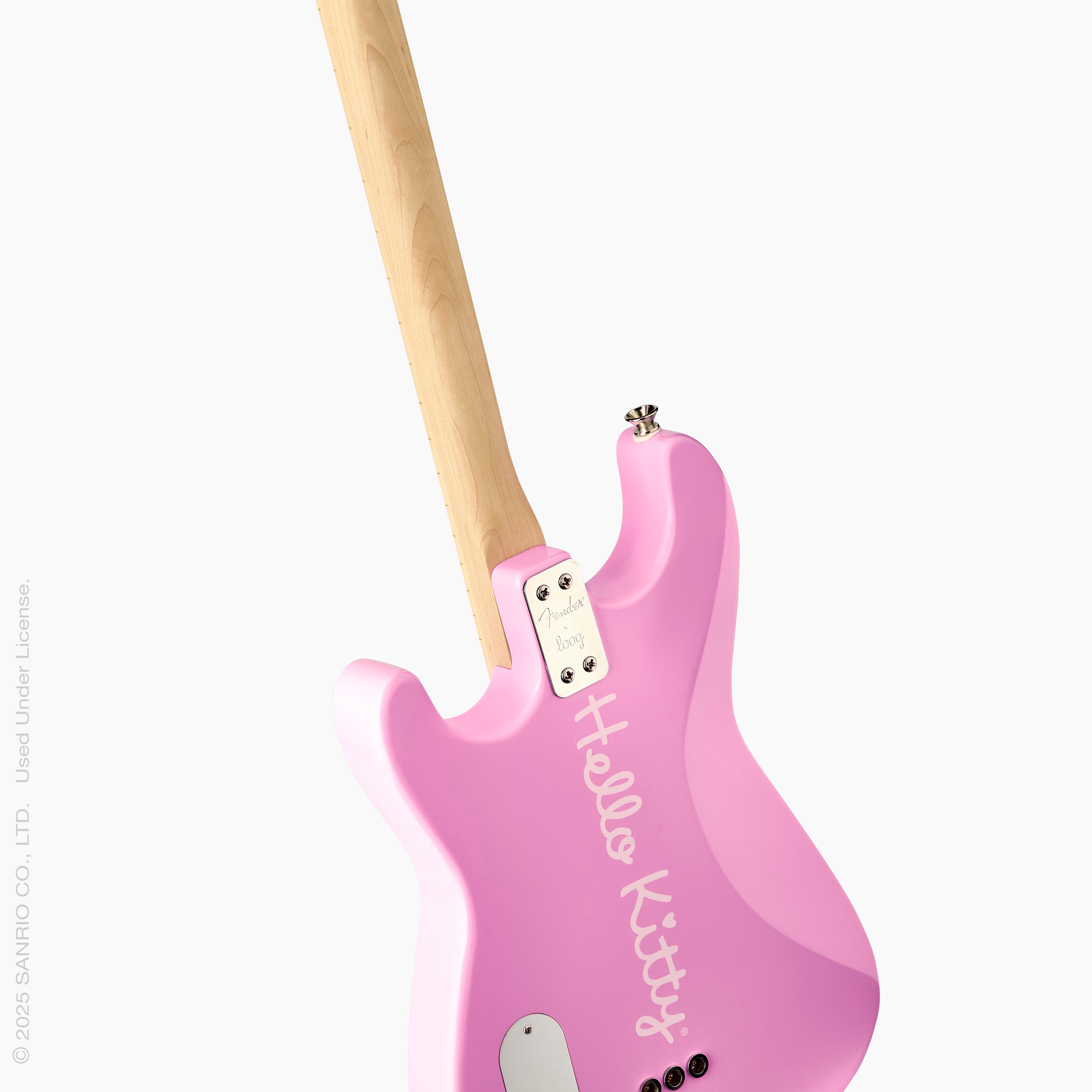 fender x loog hello kitty stratocaster electric guitar
