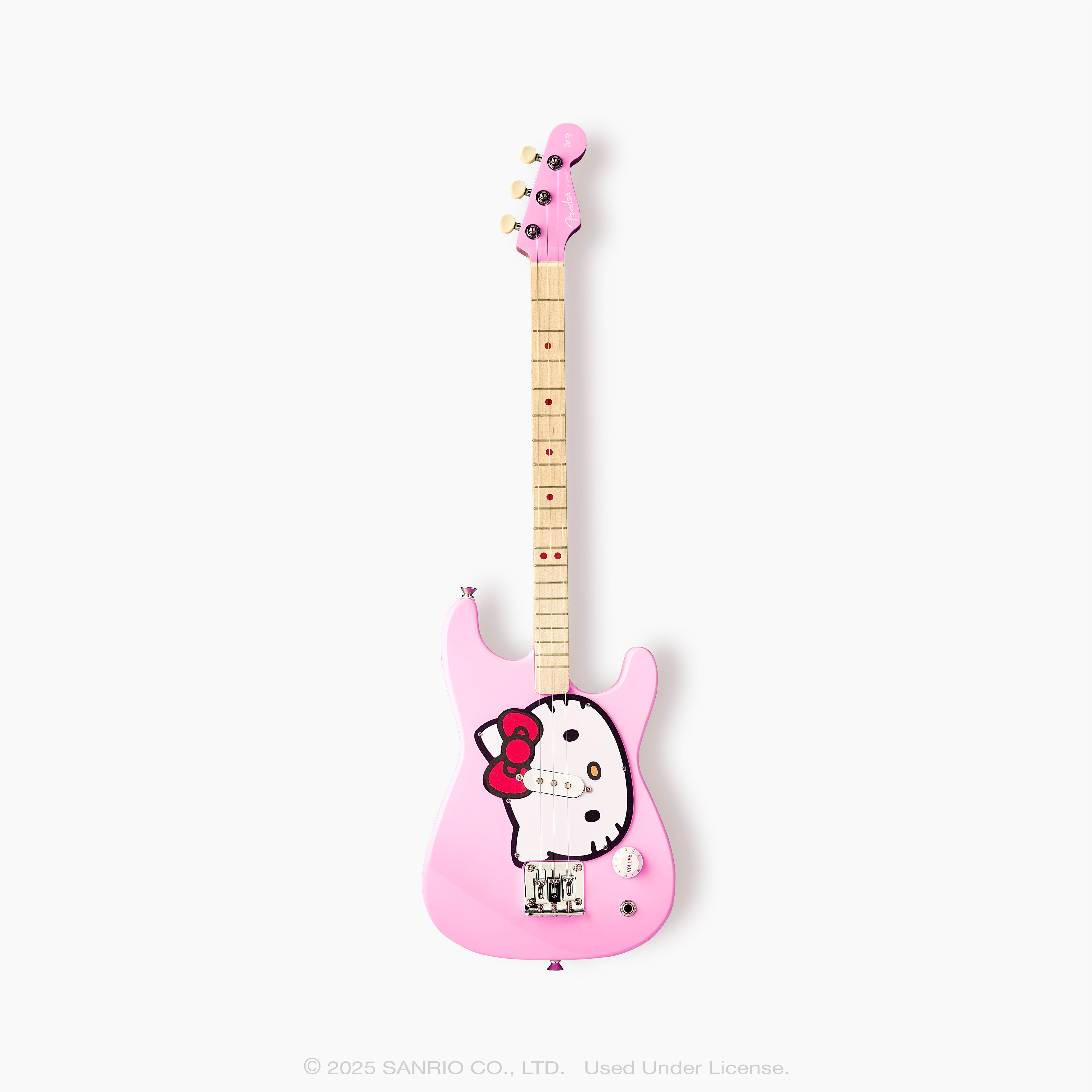 fender x loog hello kitty stratocaster electric guitar