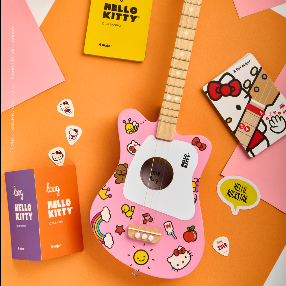loog x hello kitty mini acoustic guitar