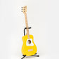 yellow pro guitar on loog stand