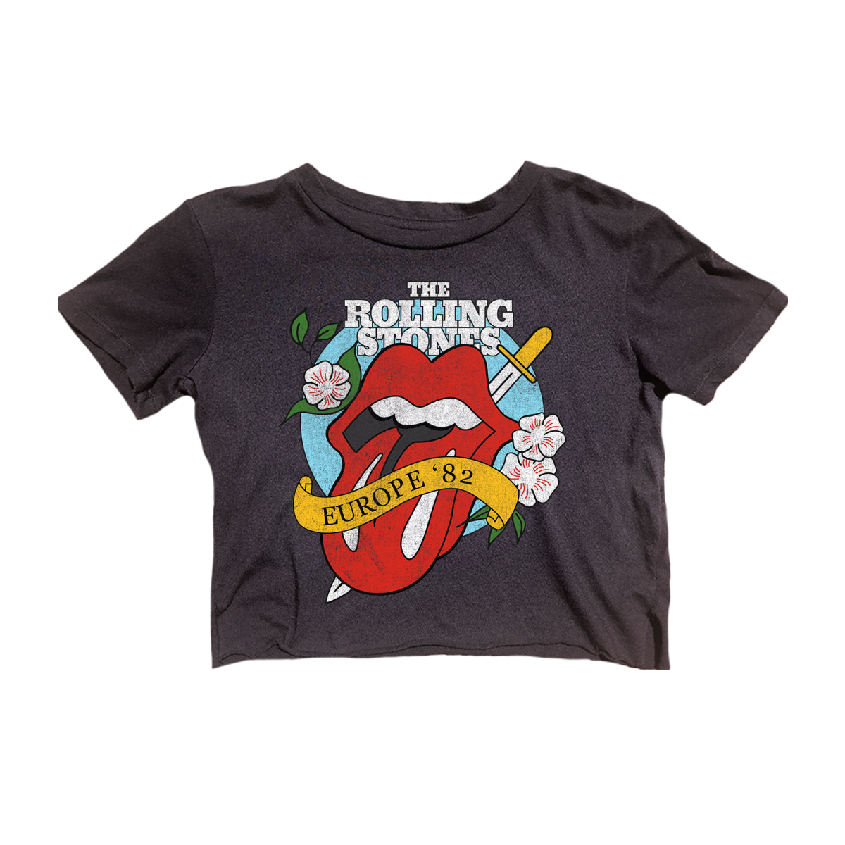 The Rolling Stones Not Quite Crop Tee from Rowdy Sprout